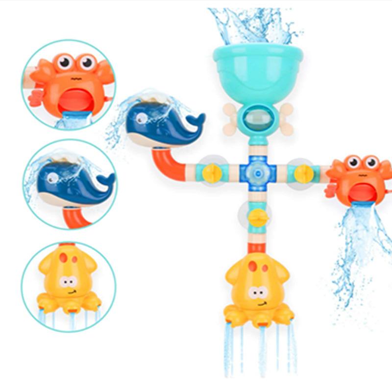 Baby Bath Toys Bathtub Water Toy for Toddlers Kids Bathtub Toy Baby Bathing DIY Pipes Tubes with Spinning Waterfall TS2802 Nomal / Plastic / Colourful Official Toyss Merch