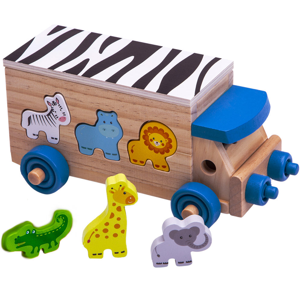 Wooden Safari Toy - Animal Shape Sorter PM1108 base Official JT Merch